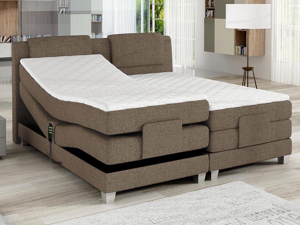 Ensemble sommiers relaxation électrique + matelas - Tissu Beige – Image 3