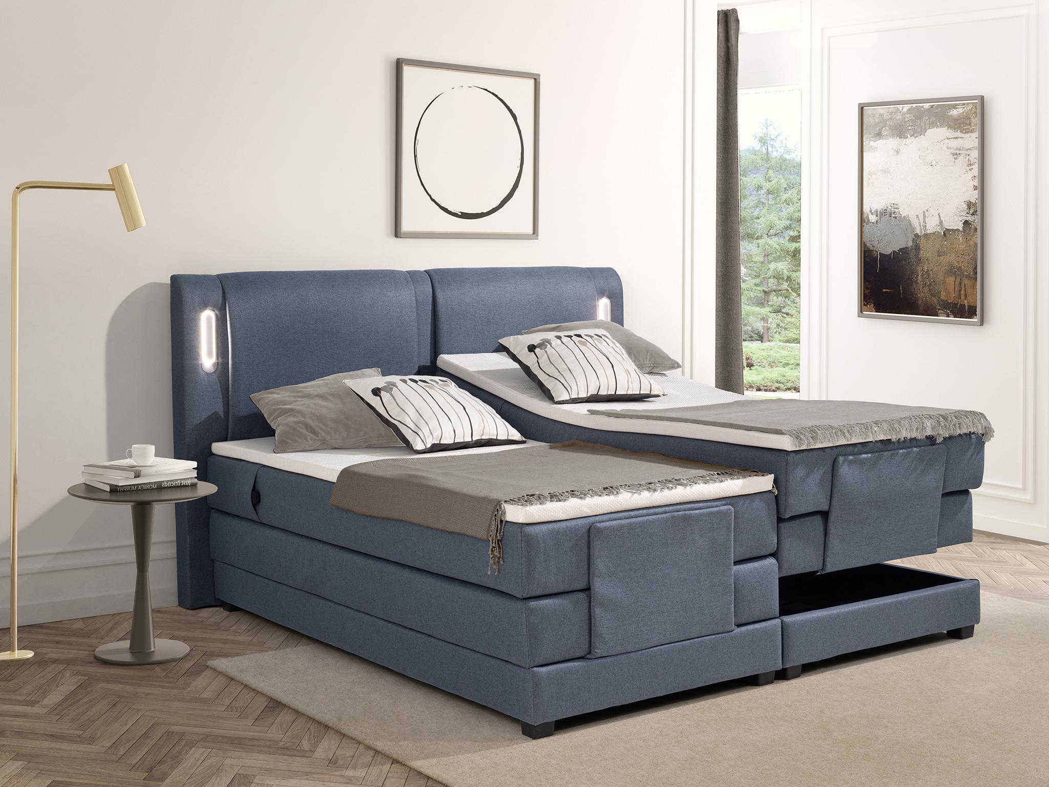 Ensemble sommiers relaxation électrique + matelas - Tissu Bleu – Image 2
